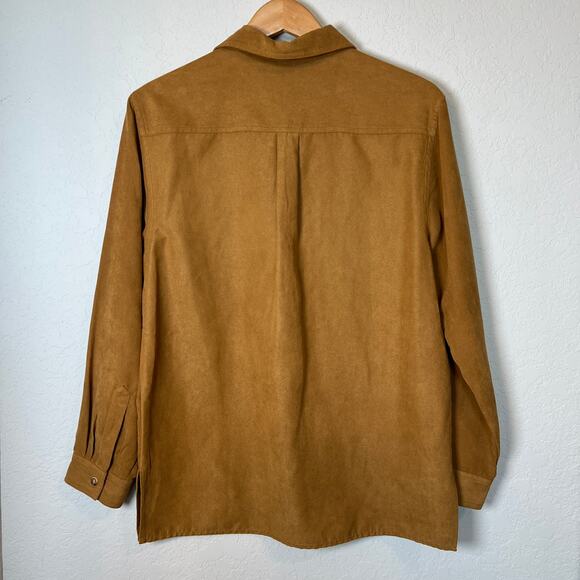 White Stag Women's Faux Suede Caramel Color Button Down Size S - Picture 5 of 7